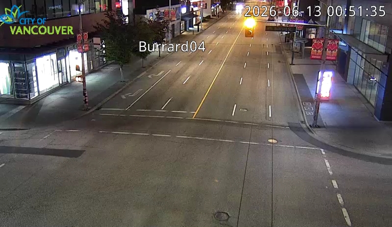 Burrard St & W 4th Ave - East